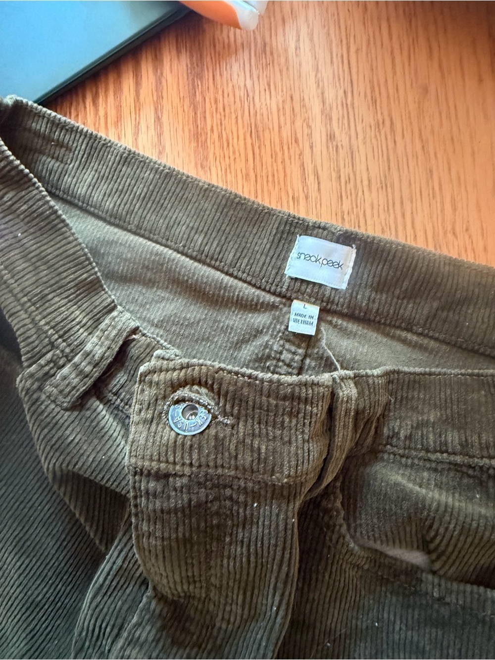Small Peek Olive Green Corduroy Pants